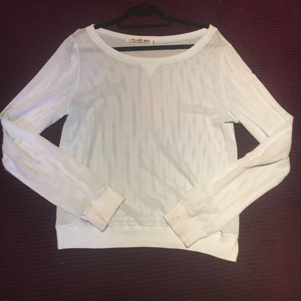 Light blue mesh Michael Stars pullover
